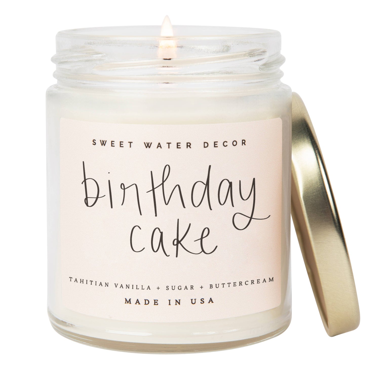 Birthday Cake 9 oz Soy Candle Home Goods Sweet Water Decor