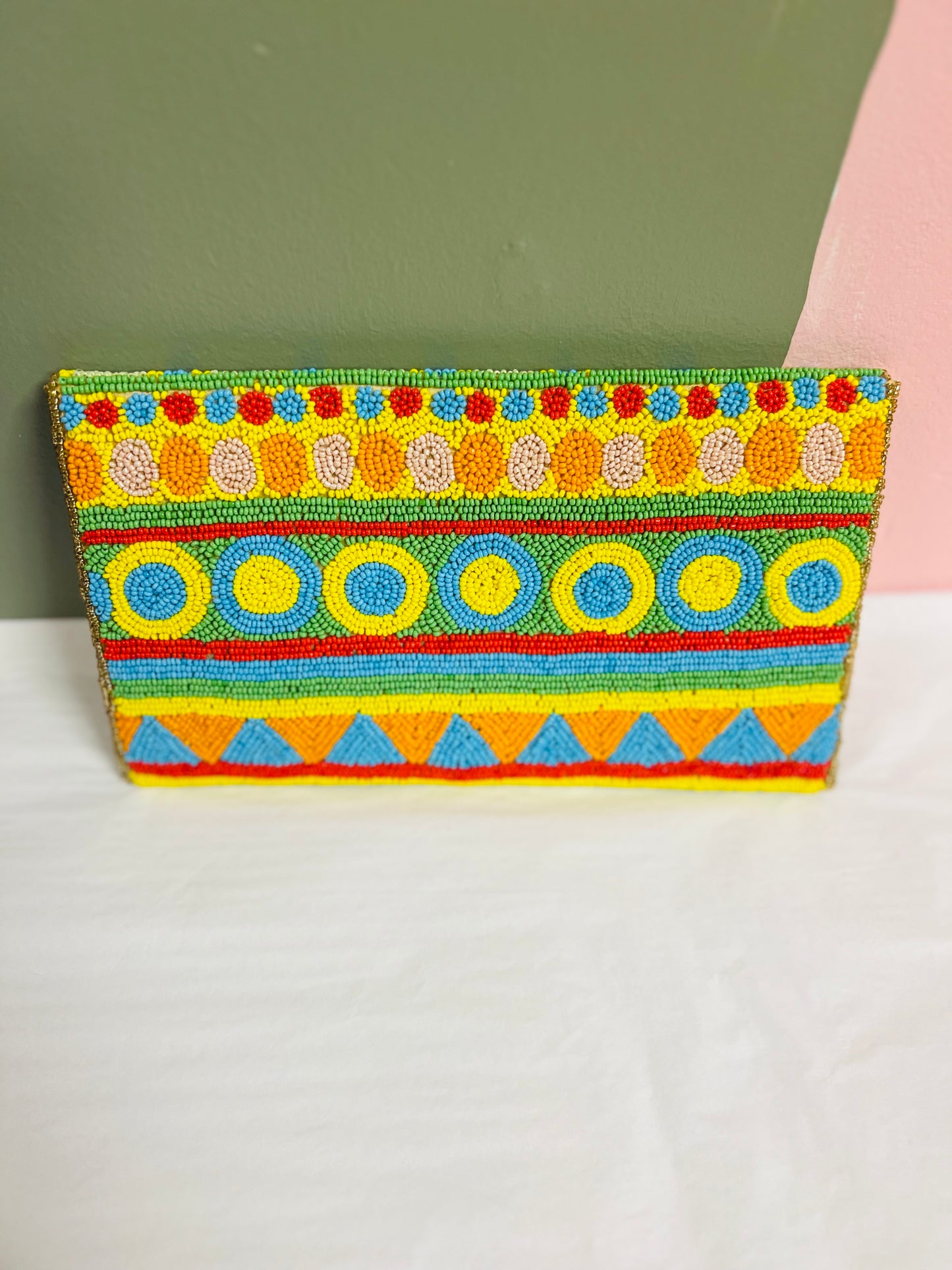 Beaded Foldover clutch - Circus Bags Indiblossom