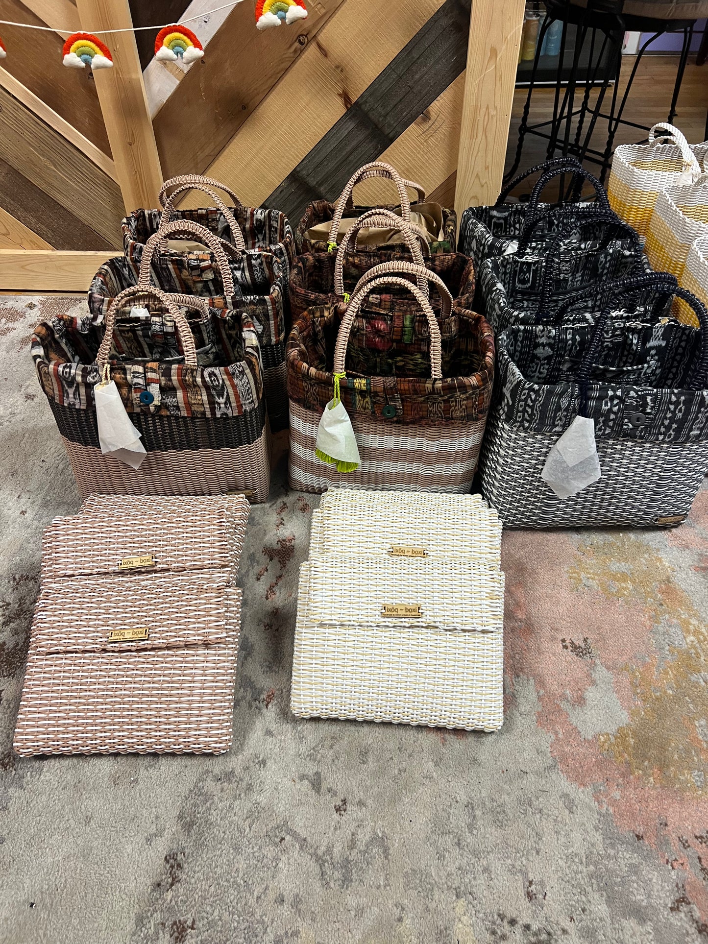 Ixoq CESTA TOTE medium - 2 color striped - lined Bags ixöq