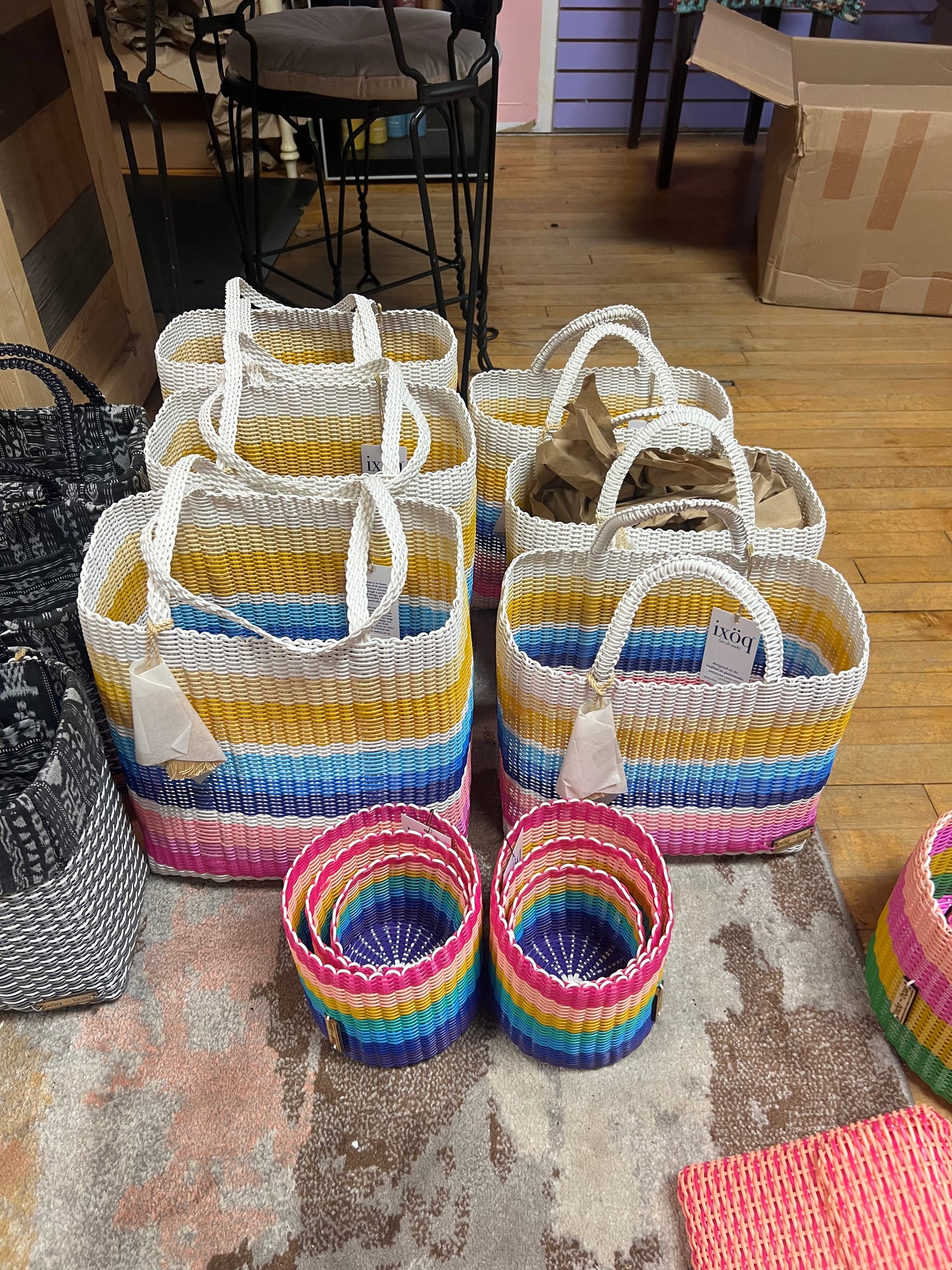 Ixoq CESTA TOTE medium - multi color striped - unlined Bags ixöq