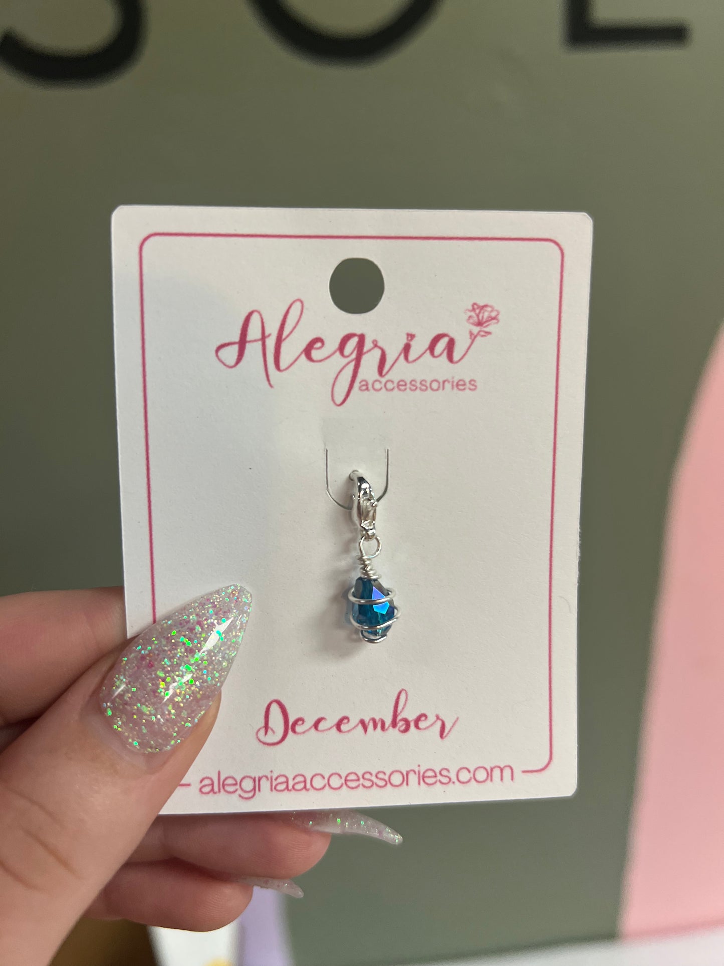 Familia Silver Birthstone Charms Charm Bar Allegria Accessories December