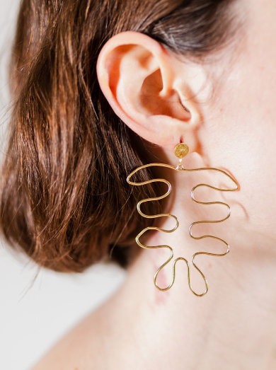 Matisse Wire Earrings - Gold Earrings Mata Traders   