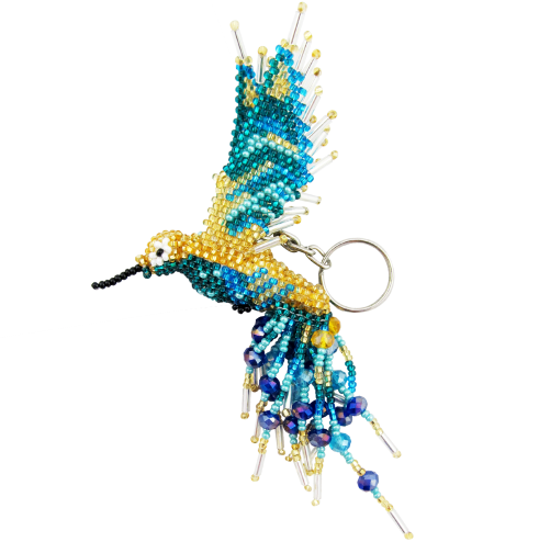 Hummingbird beaded keychain Accessories Unique Batik   