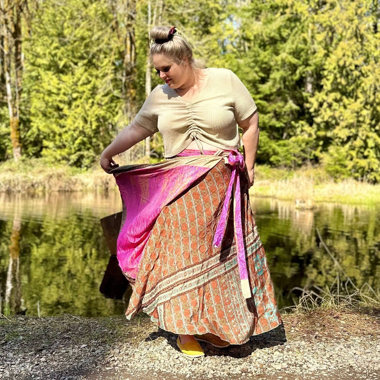 Sari Wrap Skirt - Tea