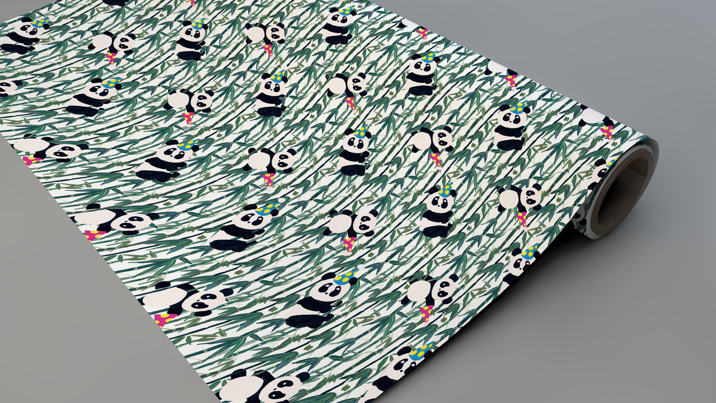 Panda Bear Birthday Wrapping Paper The Card Bureau