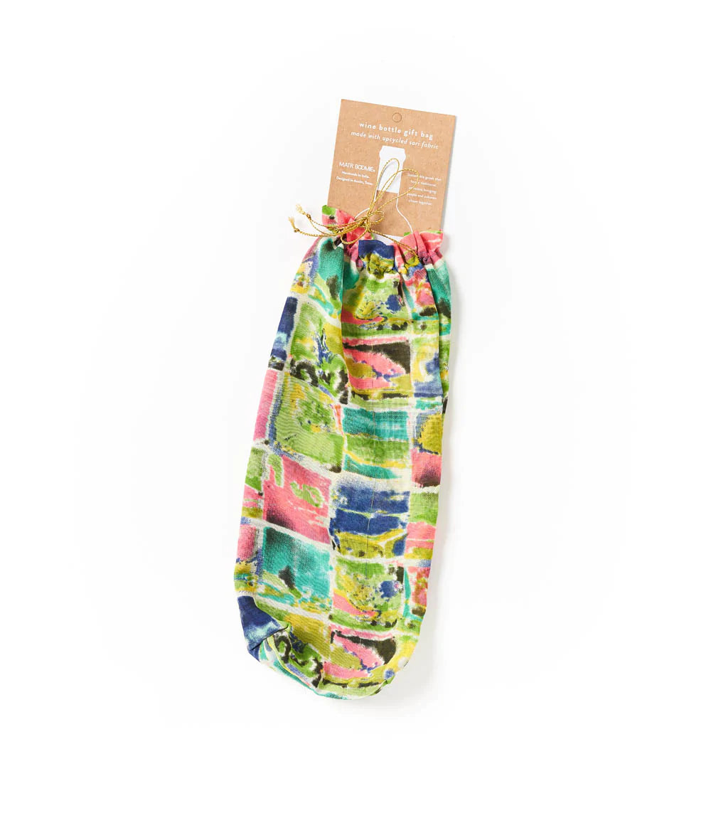 ECO FRIENDLY WINE GIFT BAGS - ASSORTED UPCYCLED SARI FABRIC Bags Matr Boomie