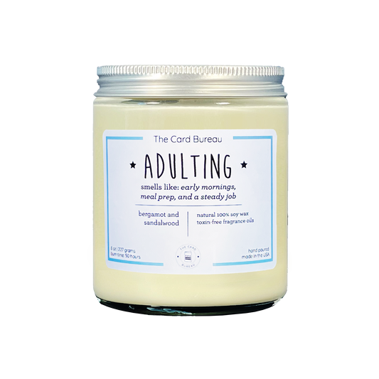 Adulting Soy Candle Candle 8 oz Home Goods The Card Bureau   