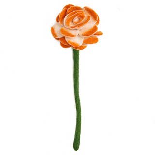 Felt Ranunculus Flower - Orange Home Decor Global Goods Partners