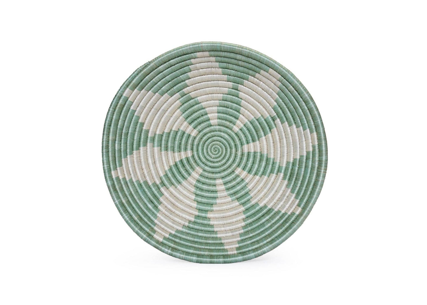 12" Large Seafoam Hope Round Basket Home Decor KAZI
