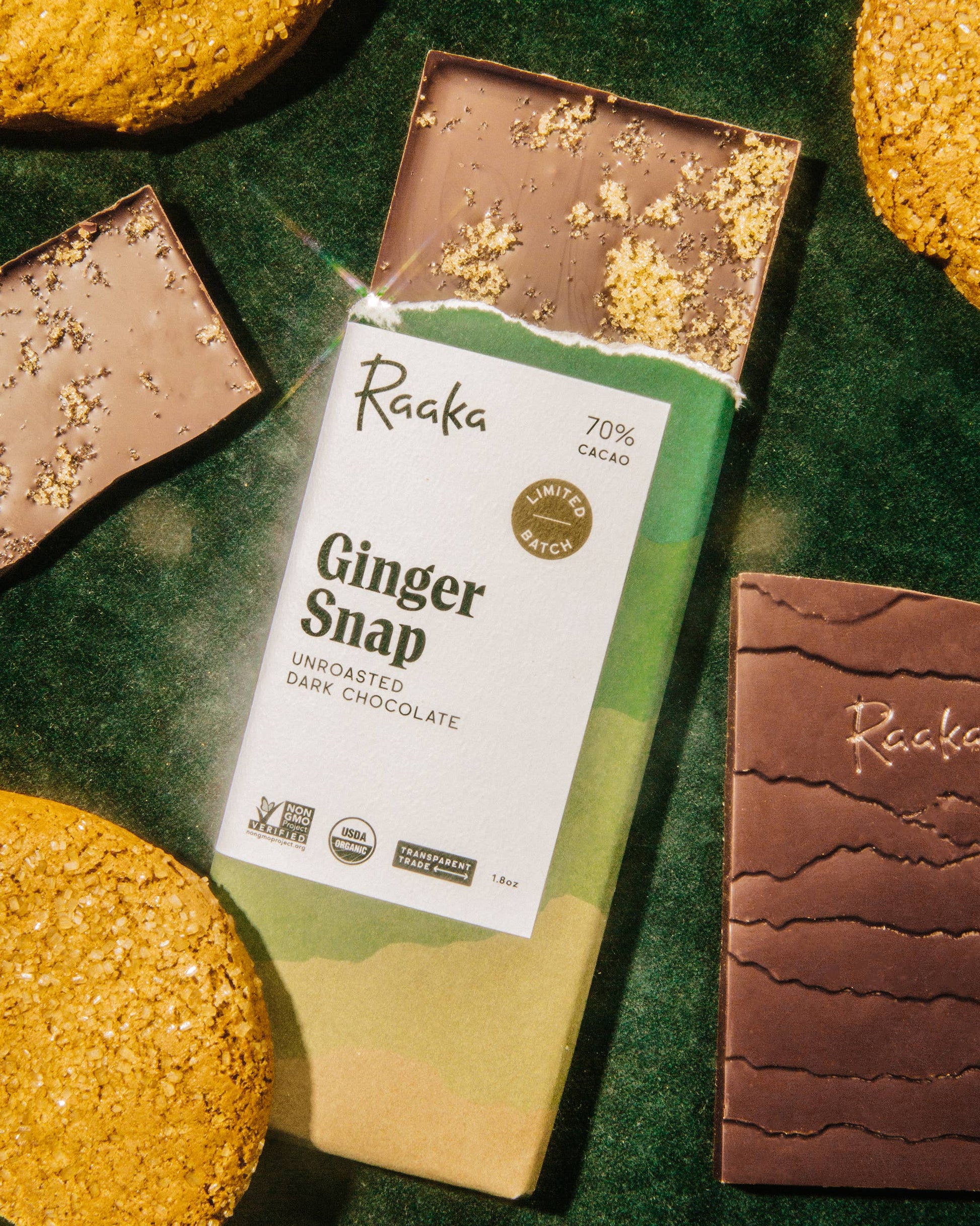 70% Ginger Snap Chocolate - Holiday Christmas Limited Batch Home Goods Raaka Chocolate   