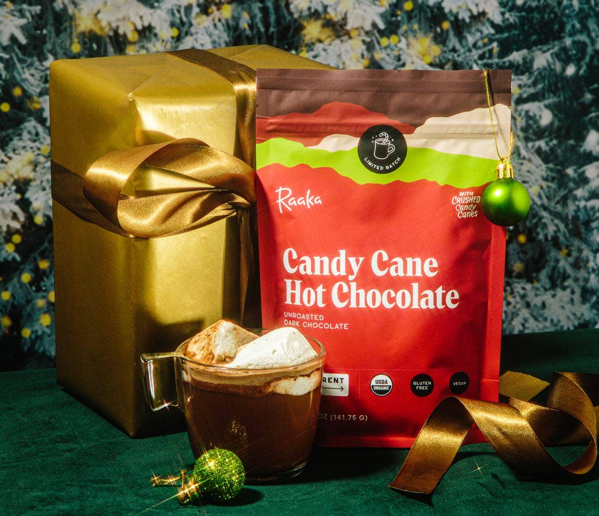 Candy Cane Hot Chocolate - Holiday Christmas Limited Batch Home Goods Raaka Chocolate   