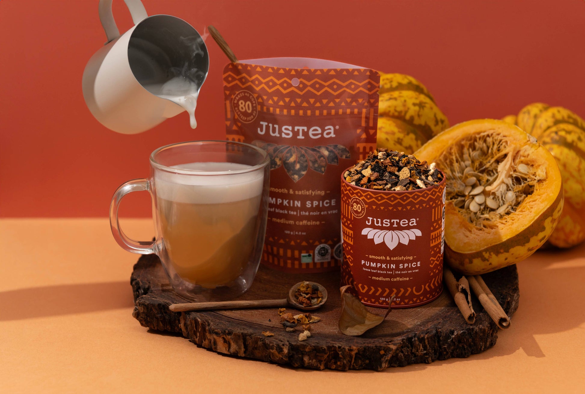 PUMPKIN SPICE Tin & Spoon - Organic, Fair-Trade, Black Tea  JusTea   