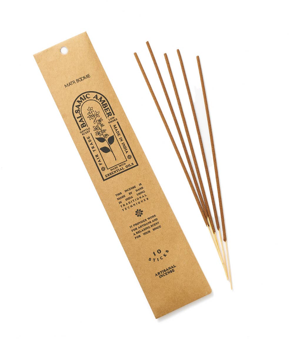 Balsamic Amber Incense - 10 sticks, low smoke Home Goods Matr Boomie   