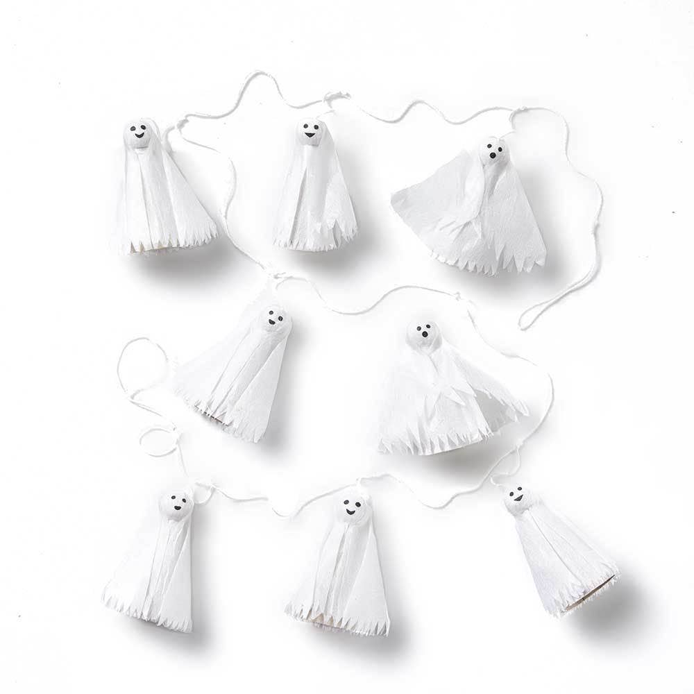 Silk Paper Ghost Garland Home Decor SERRV International   