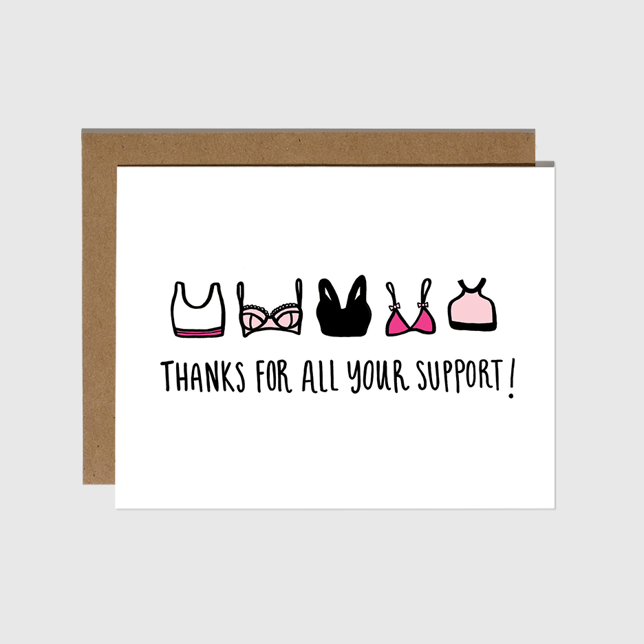 Thanks for Support Bras Card Brittany Paige