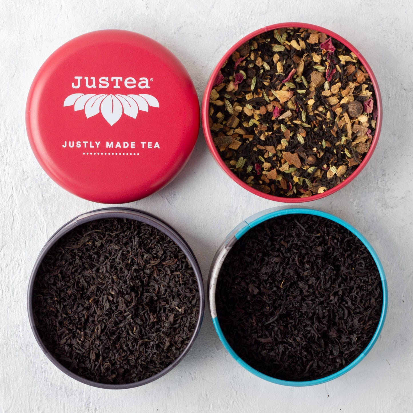 Black Tea Trio Tin & Spoon - Organic, Fair-Trade Tea Gift  JusTea   