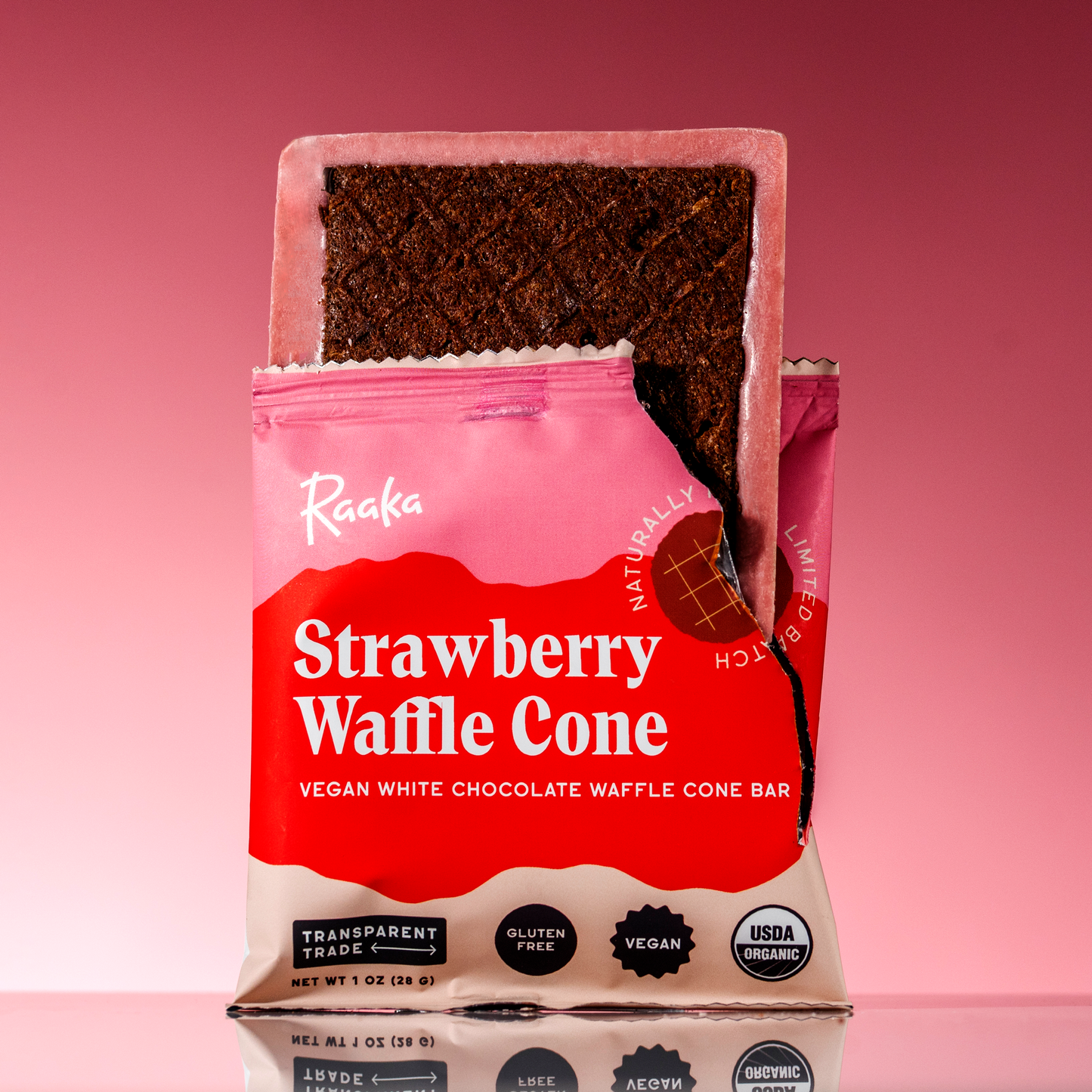 Strawberry White Chocolate Waffle Cone Bar - Valentine's