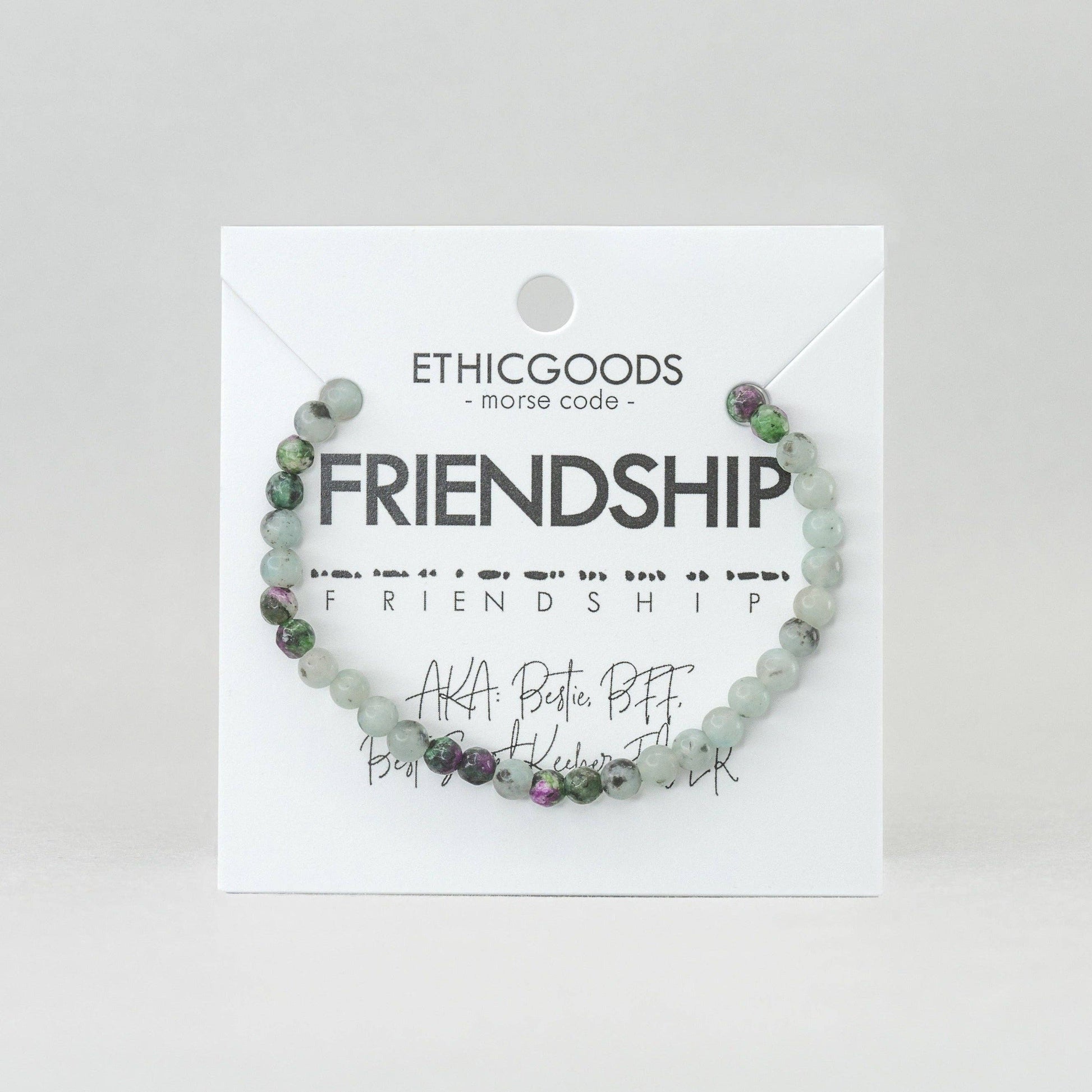 Morse Code Bracelet | FRIENDSHIP: Lavender Jade & Howlite  ETHICGOODS   