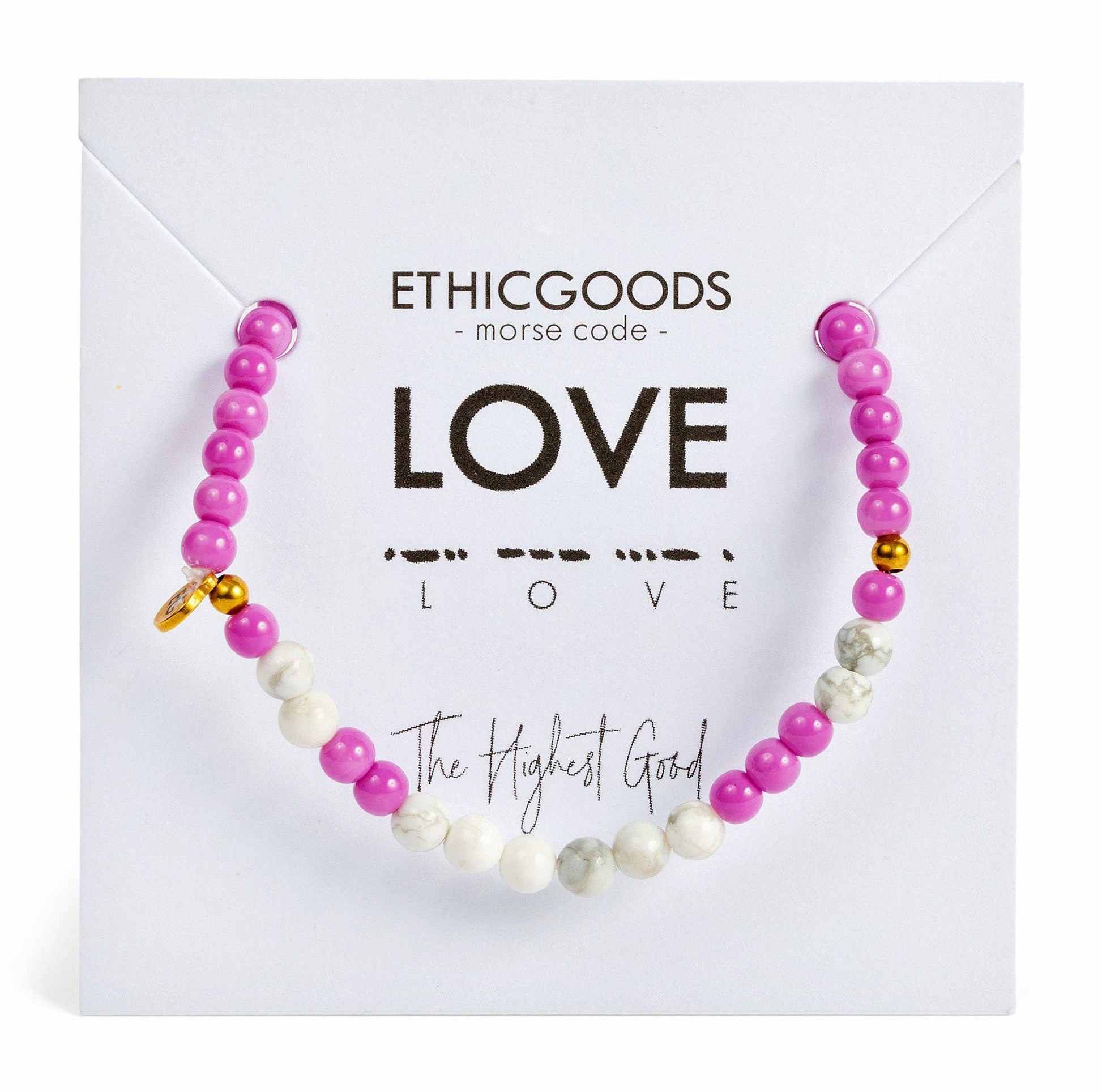 Morse Code Bracelet | LOVE: Lilac & Howlite  ETHICGOODS   