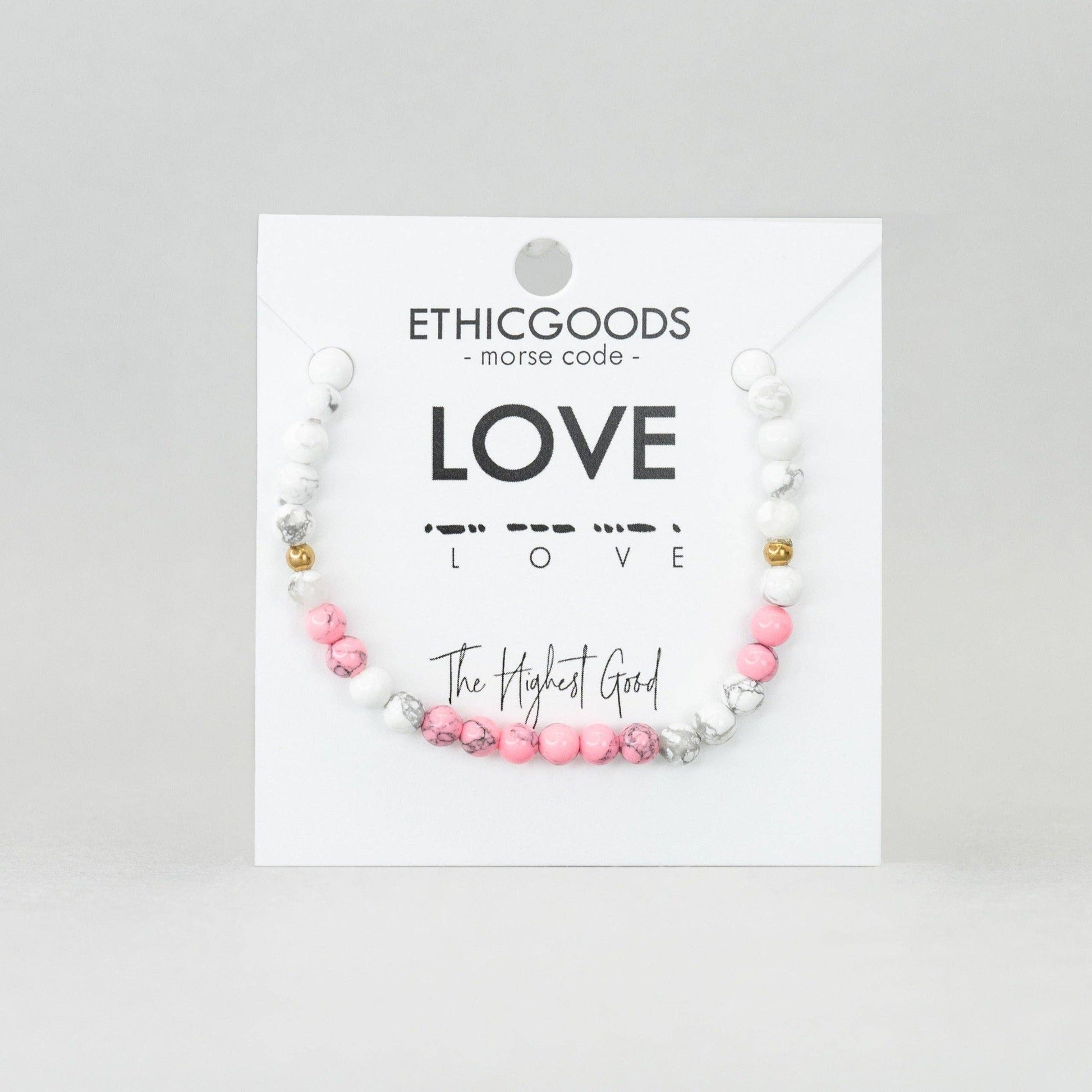 Morse Code Bracelet | LOVE: Lilac & Howlite  ETHICGOODS   