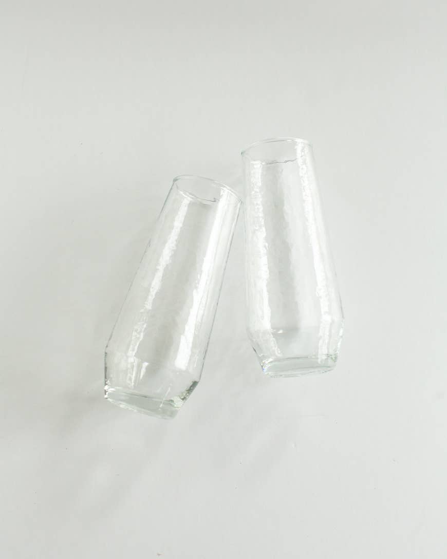 Handblown Hammered Champagne Flutes | Set of 2 Home Goods Creative Women