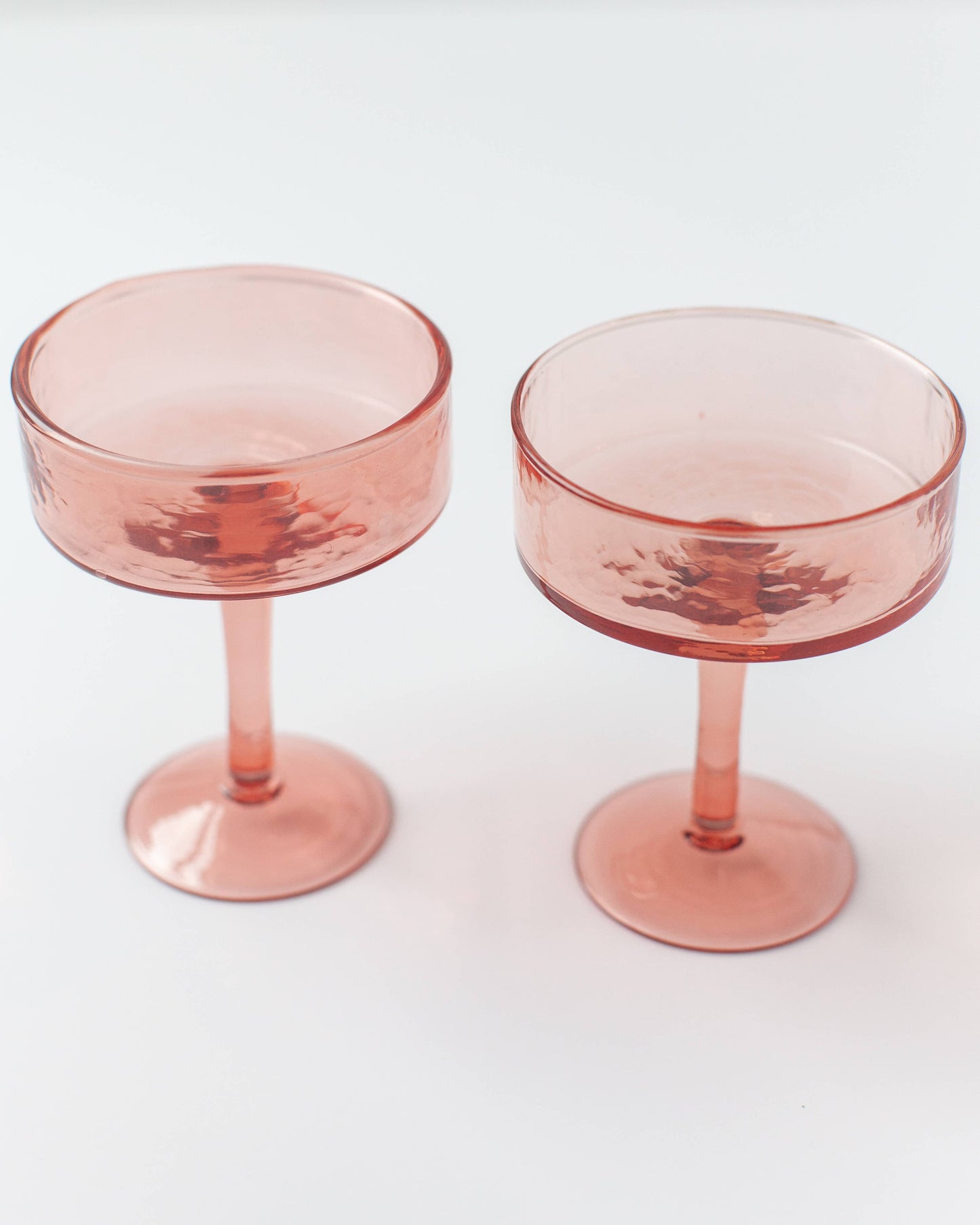 Handblown Hammered Coupe Cocktail Glass Pair | Set of 2 Creative Women