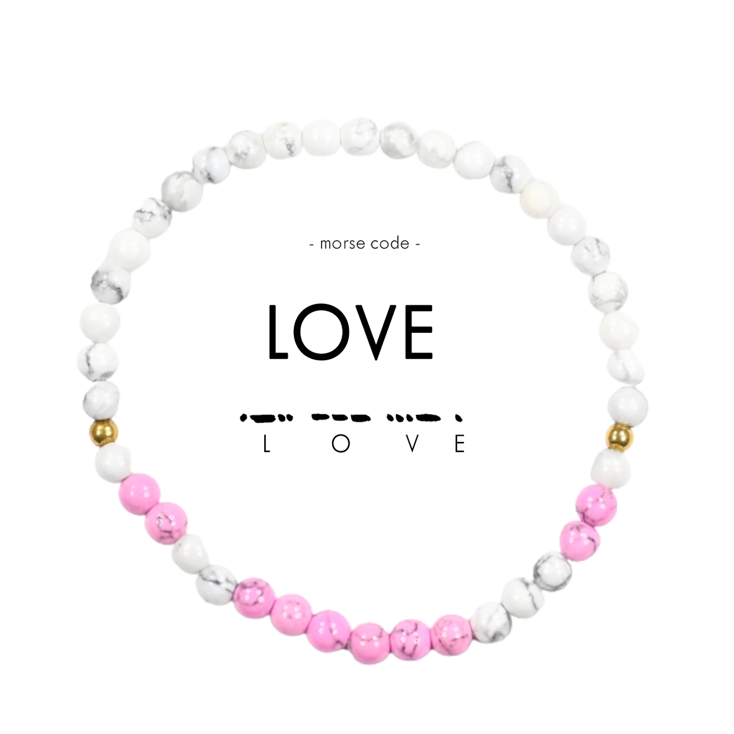 Morse Code Bracelet | LOVE: Lilac & Howlite  ETHICGOODS   