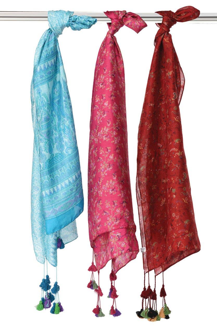 Up-Cycled Silk Sari Scarves Accessories Sevya Handmade   