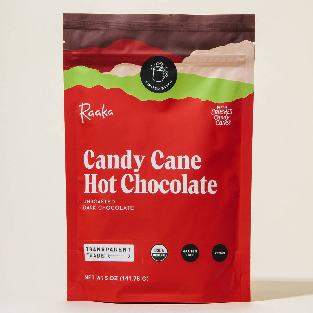 Candy Cane Hot Chocolate - Holiday Christmas Limited Batch Home Goods Raaka Chocolate   