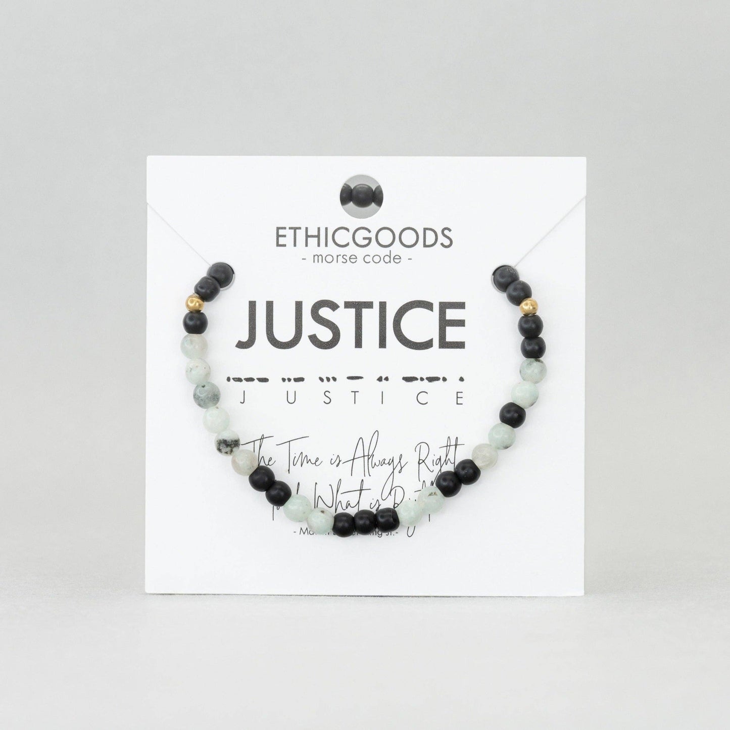 Morse Code Bracelet | JUSTICE: Black & Jasper - Regular  ETHICGOODS   