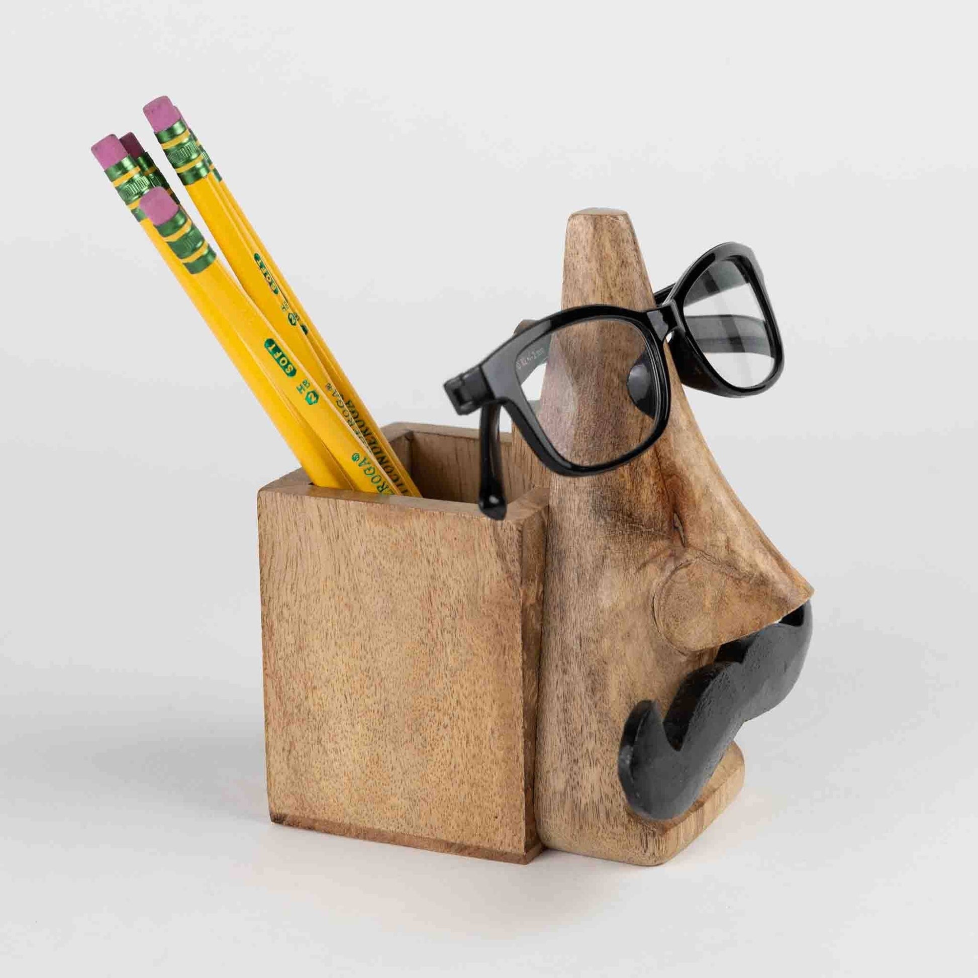 Mustache Eyeglass & Pencil Holder Home Goods Ten Thousand Villages