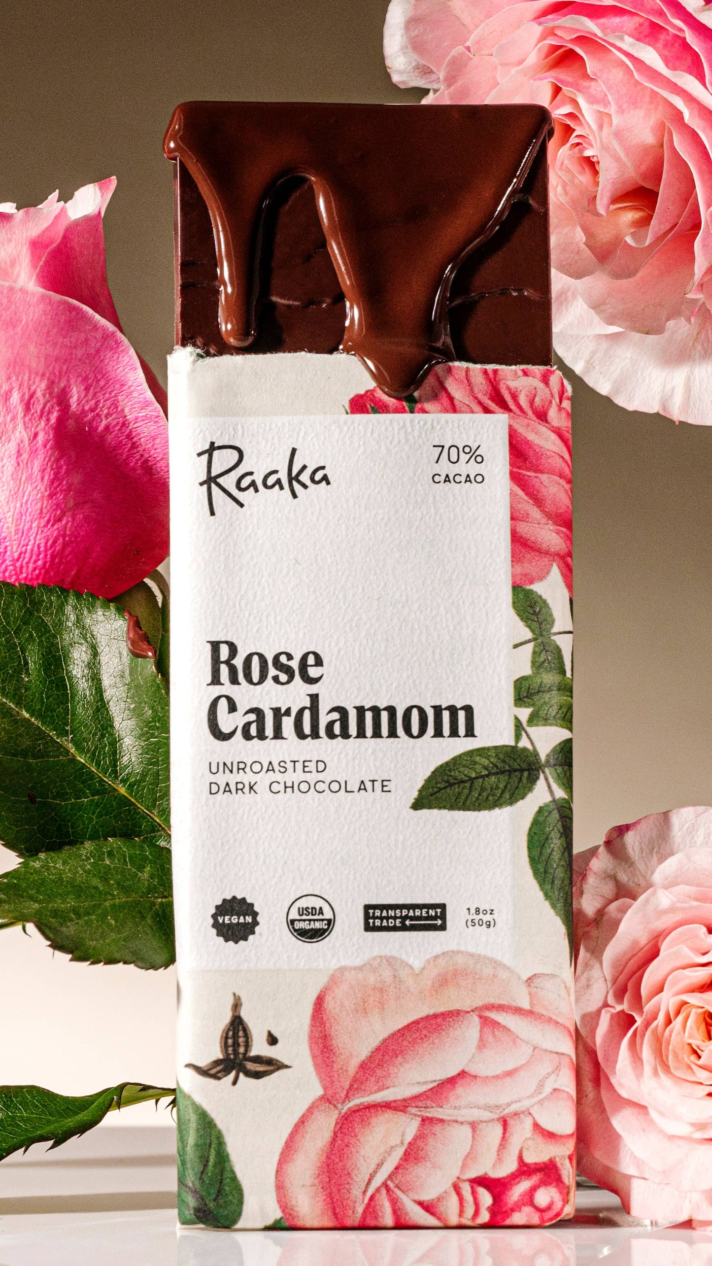 70% Rose Cardamom Bar - Valentine's Limited Batch Home Goods Raaka Chocolate