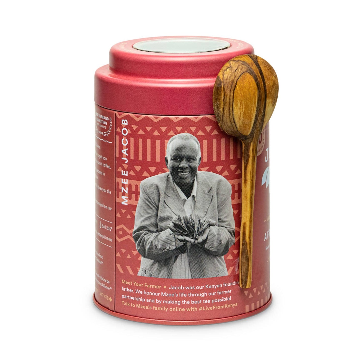 African Chai Tin & Spoon - Organic, Fair-Trade, Black Tea Home Goods JusTea   