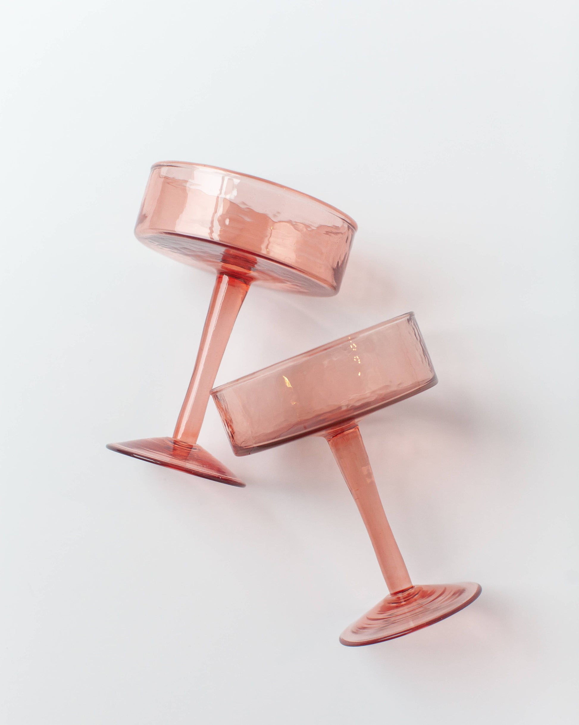 Handblown Hammered Coupe Cocktail Glass Pair | Set of 2 Creative Women