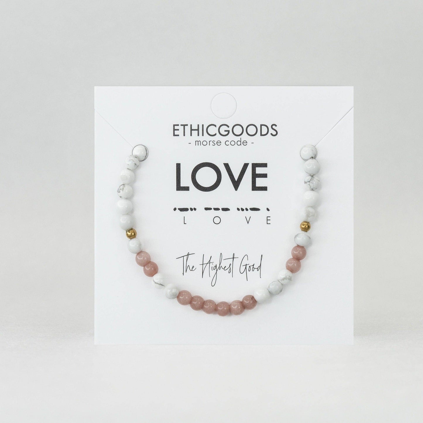 Morse Code Bracelet | LOVE: Lilac & Howlite  ETHICGOODS   