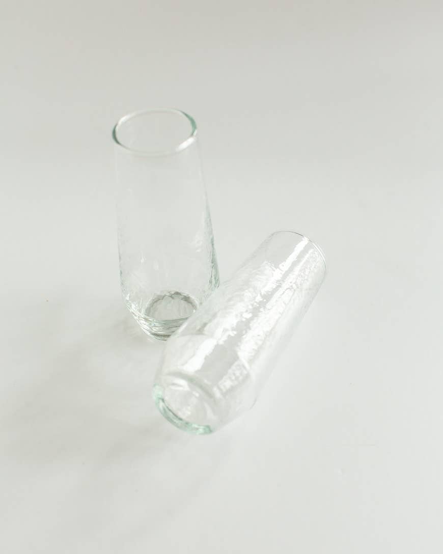 Handblown Hammered Champagne Flutes | Set of 2 Home Goods Creative Women