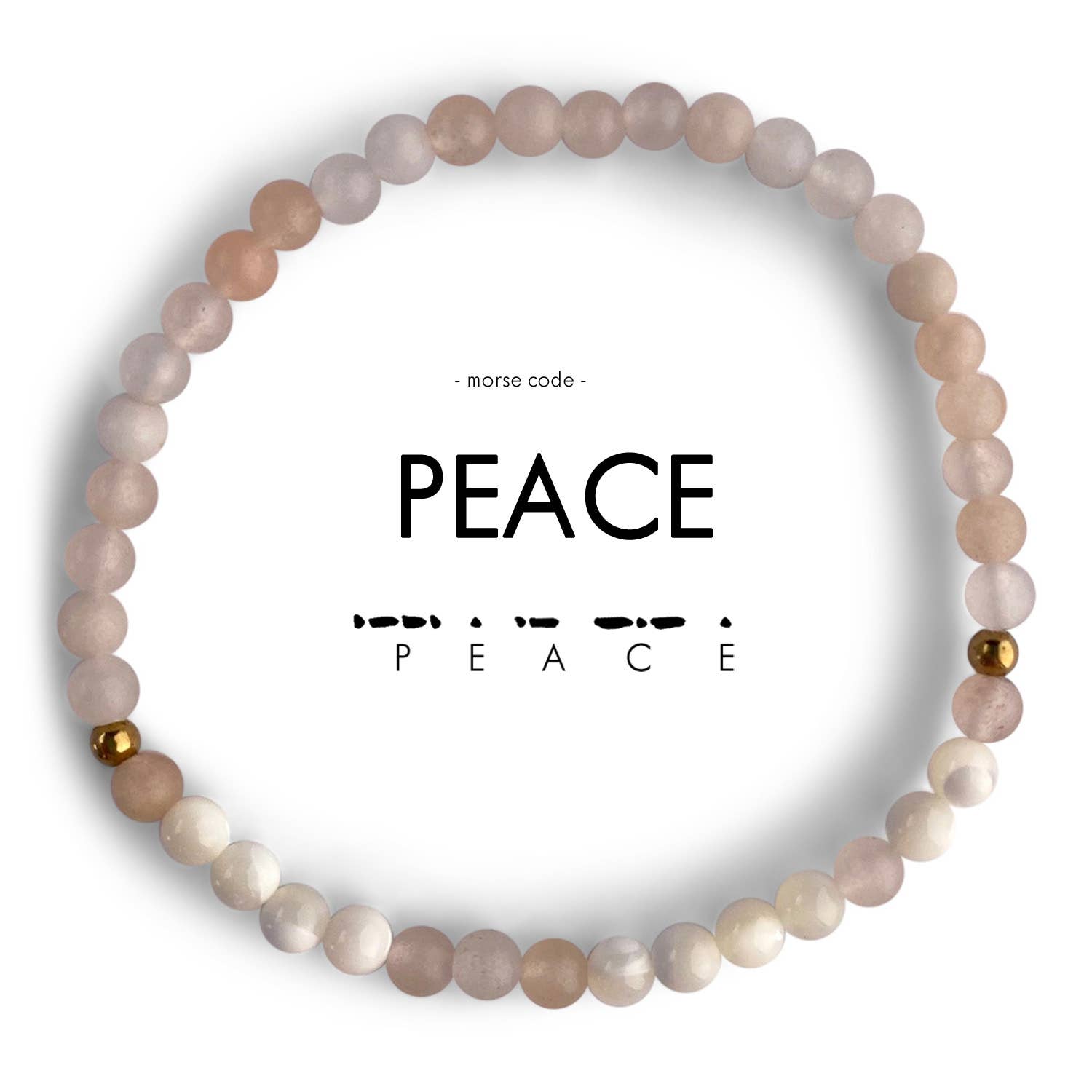 Morse Code Bracelet | PEACE: Mother of Pearl & Pink Aventurine  ETHICGOODS   