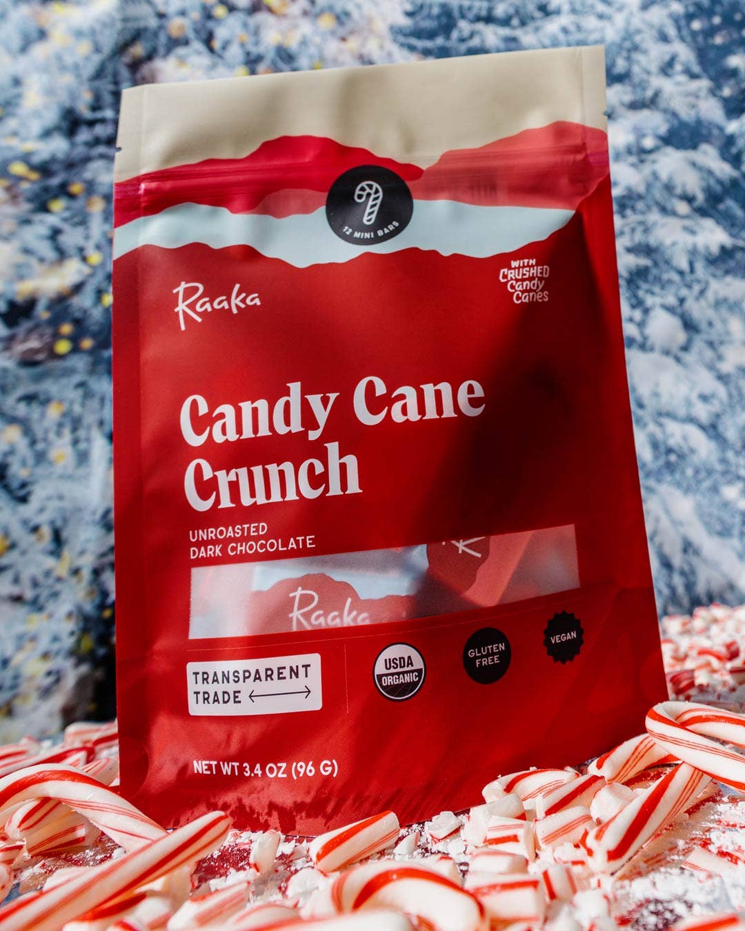 Candy Cane Crunch Minis Bags - Holiday Winter Limited Batch Home Goods Raaka Chocolate   