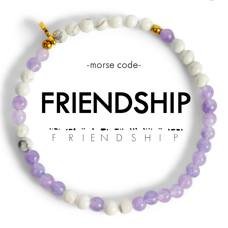 Morse Code Bracelet | FRIENDSHIP: Lavender Jade & Howlite  ETHICGOODS   