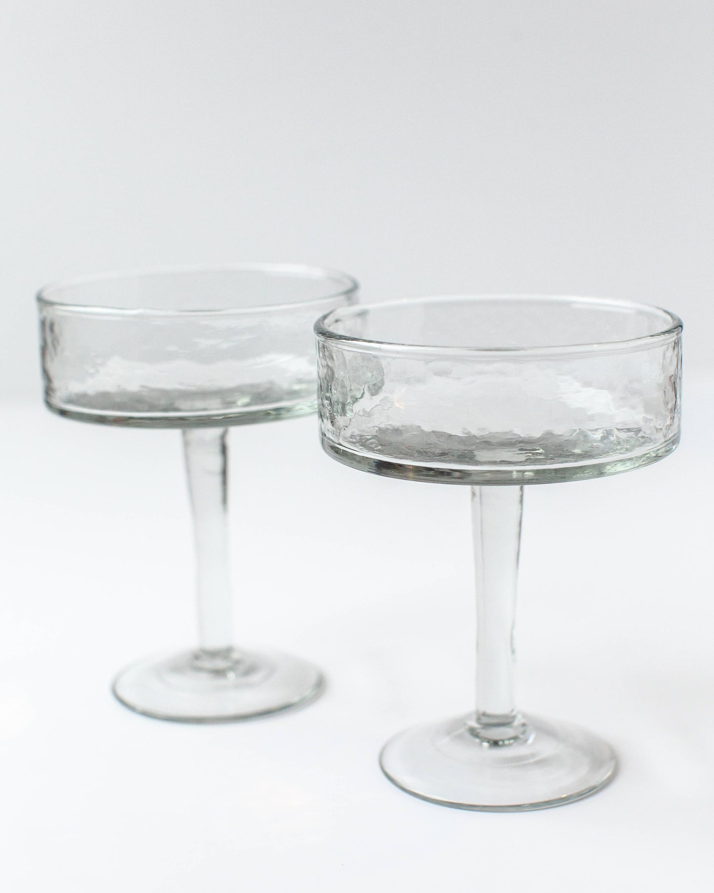 Handblown Hammered Coupe Cocktail Glass Pair | Set of 2 Creative Women