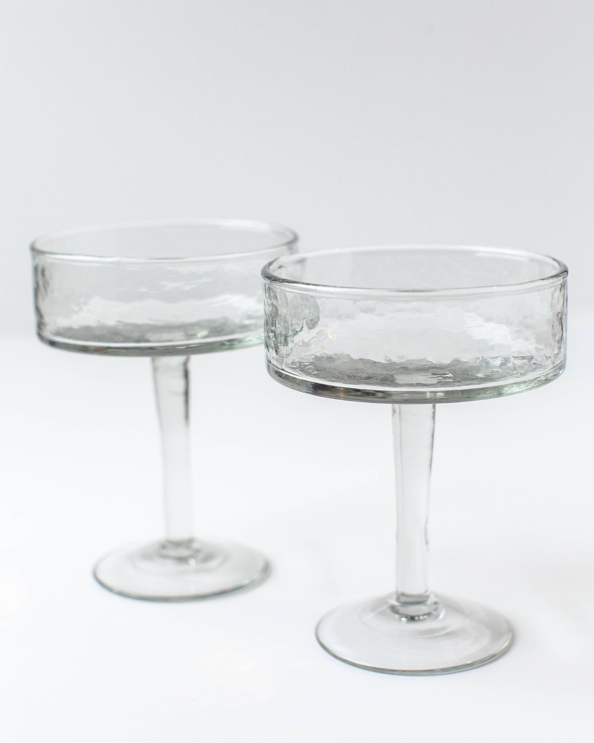 Handblown Hammered Coupe Cocktail Glass Pair | Set of 2 Creative Women