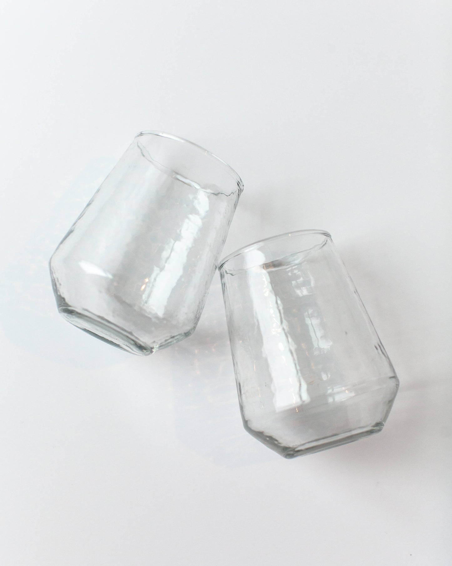 Handblown Hammered Glass Water Tumbler | Pair of 2 Home Goods Creative Women