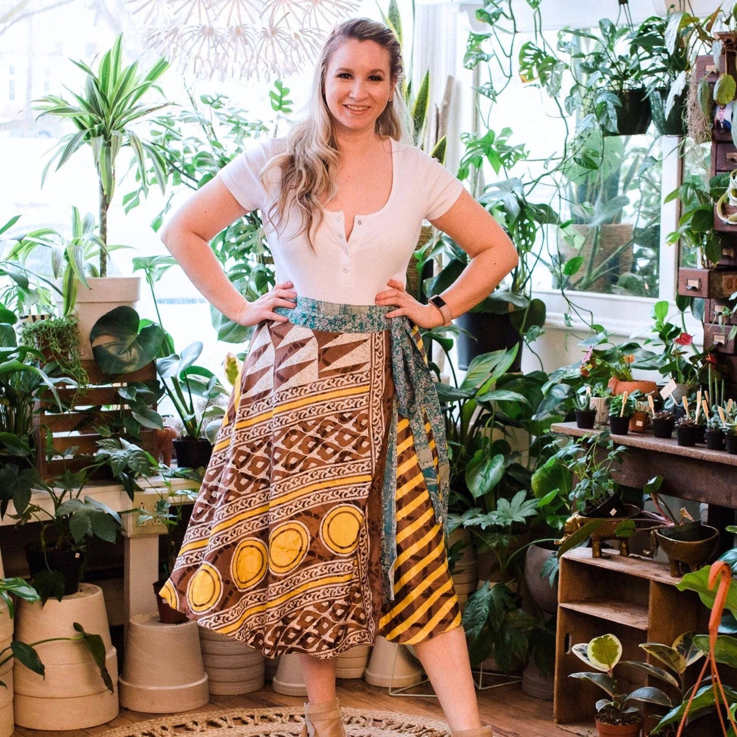 Sari Wrap Skirt - Tea Skirts Darn Good Yarn Tea 02-12 Neutral Tones