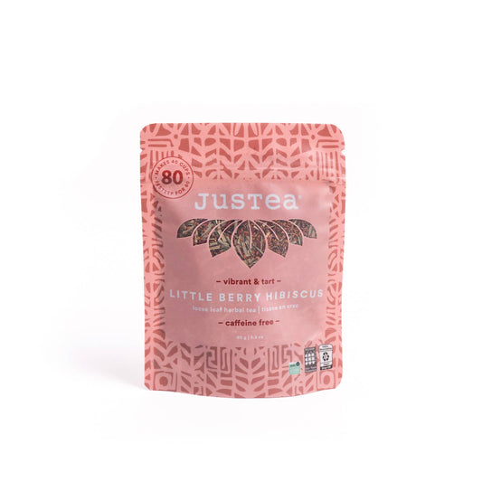 Little Berry Hibiscus Stand-up Pouch - Fair-Trade Herbal Tea Home Goods JusTea   