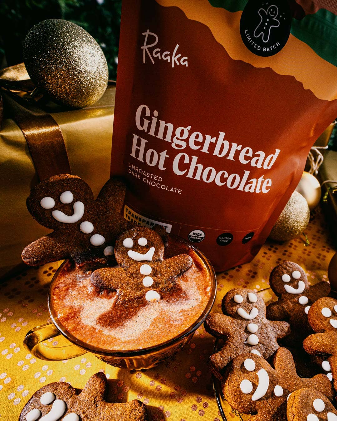 Gingerbread Hot Chocolate - Holiday Christmas Limited Batch Home Goods Raaka Chocolate   