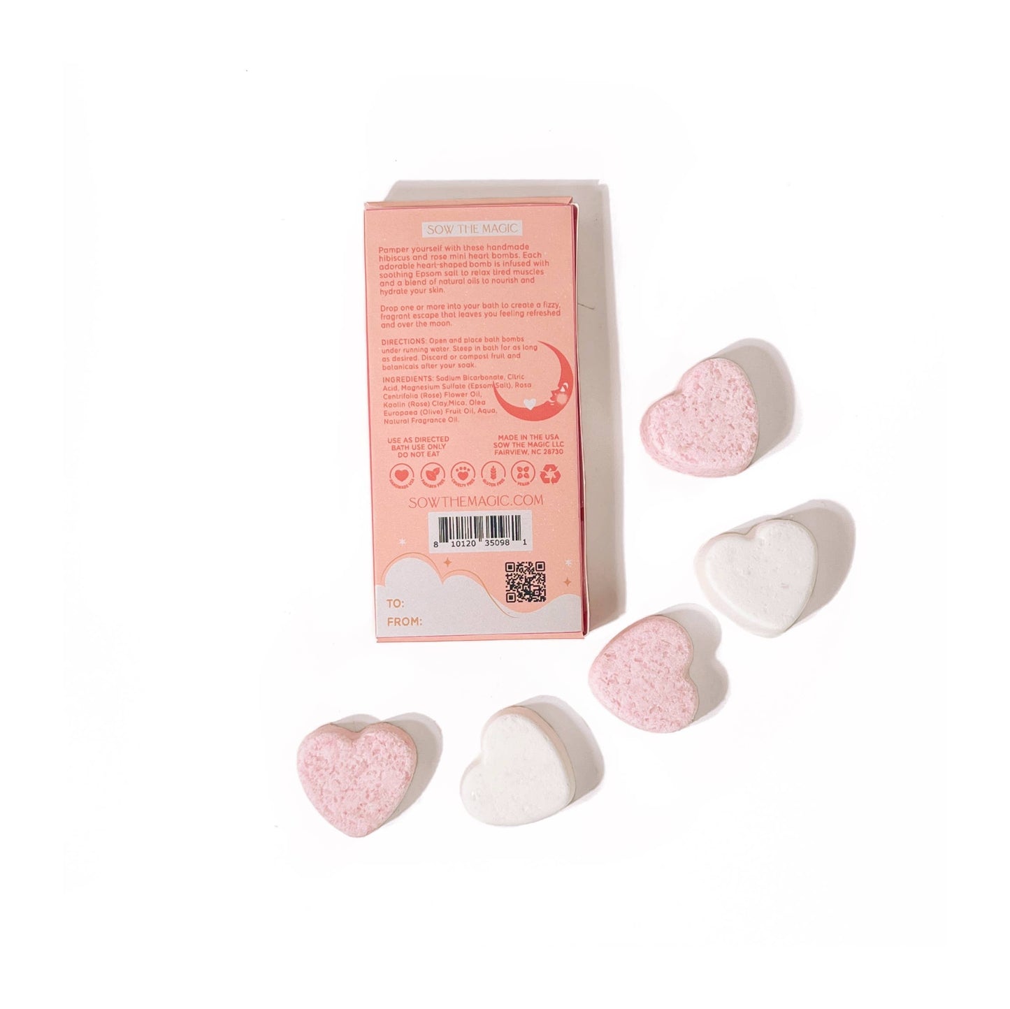 Over the Moon Mini Sweet Heart Bath Bombs Gift Set Home Goods Sow the Magic