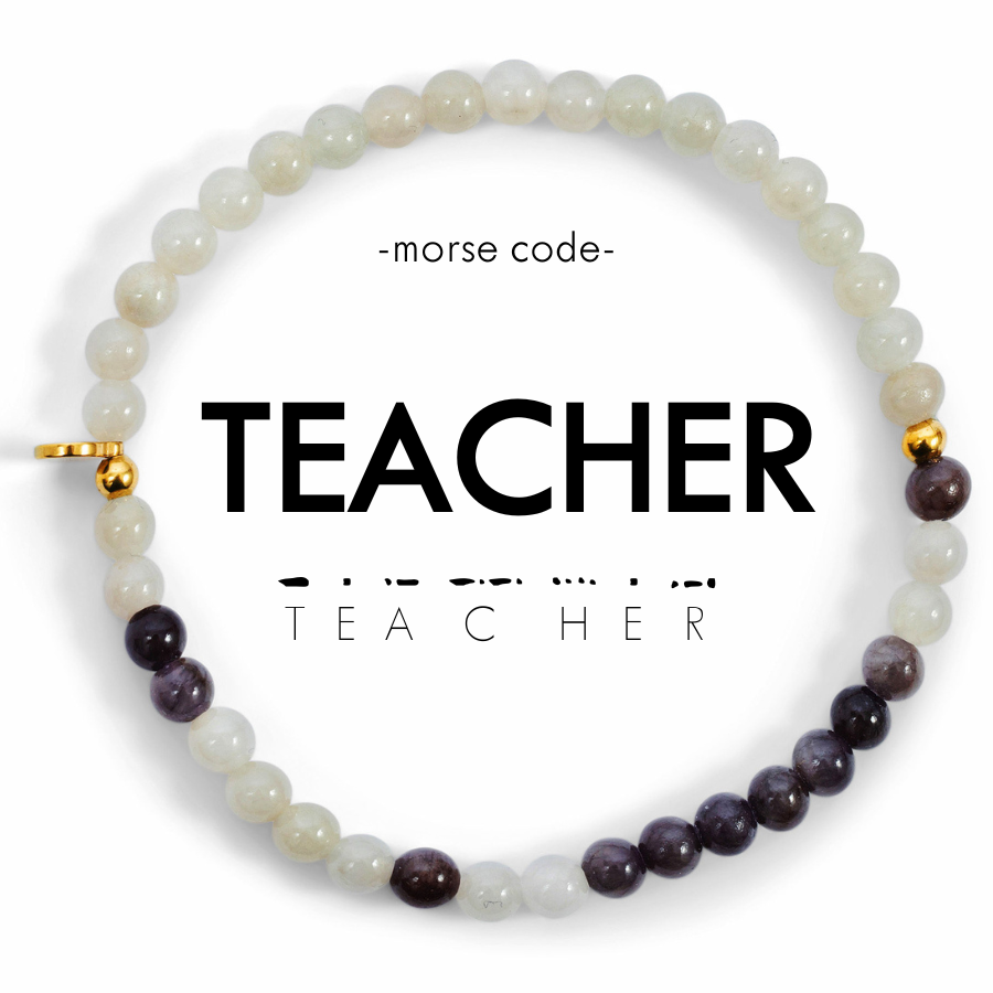 Morse Code Bracelet | TEACHER: Light Grey & Smoke  ETHICGOODS   