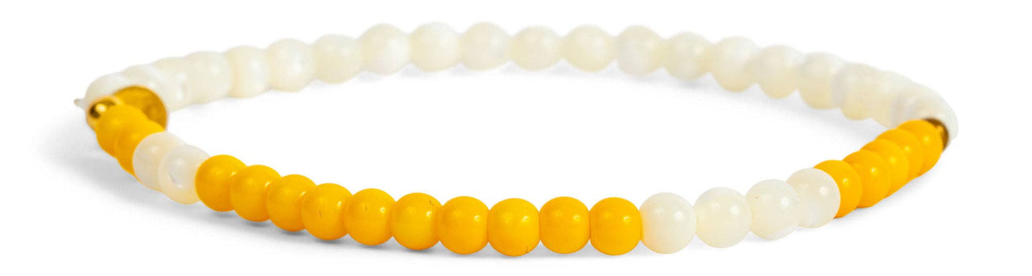 Morse Code Bracelet | SUNSHINE: Yellow & Mother of Pearl  ETHICGOODS   