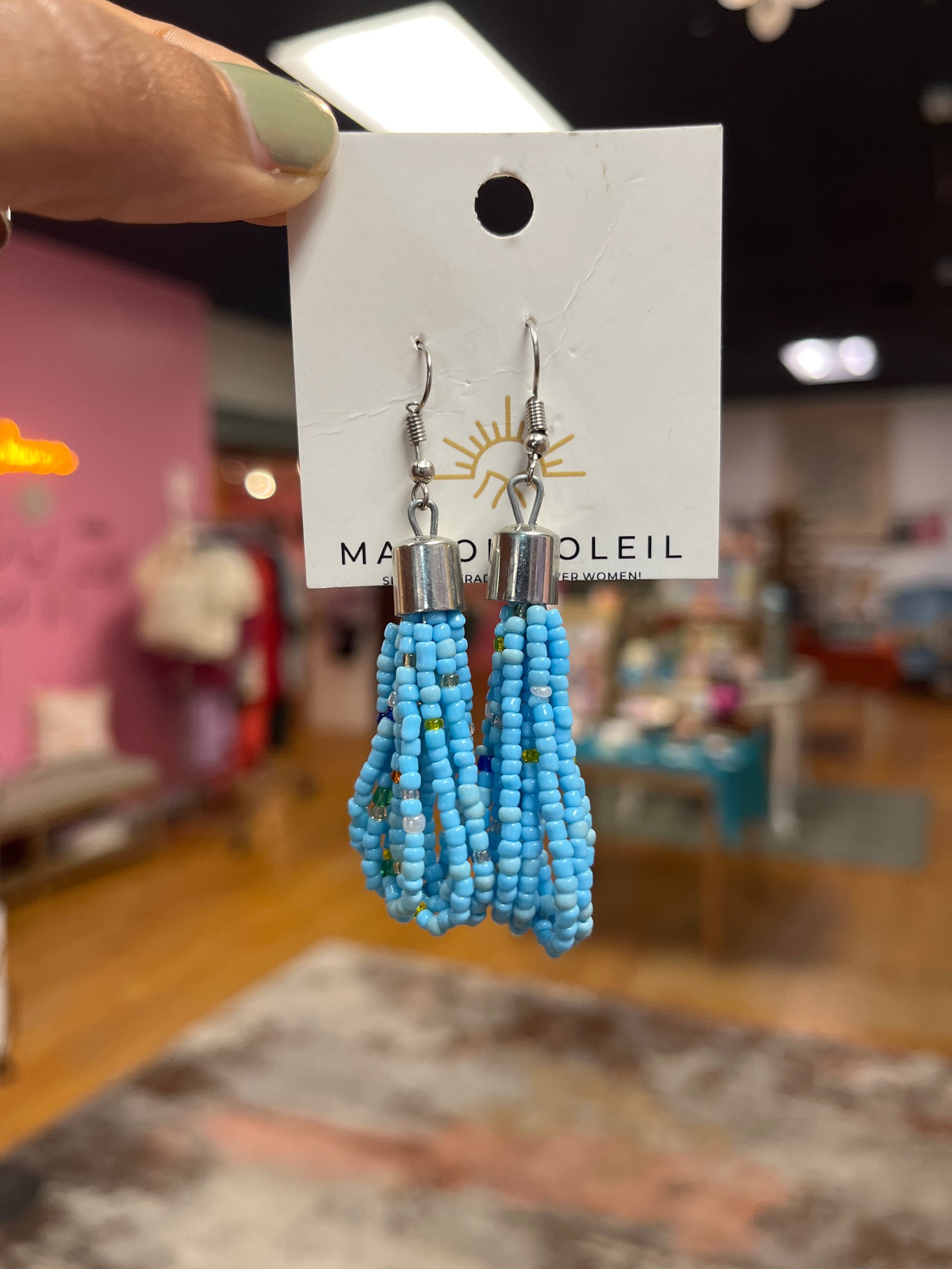 Beaded loop dangles Earrings Mirror of Hope Foundation