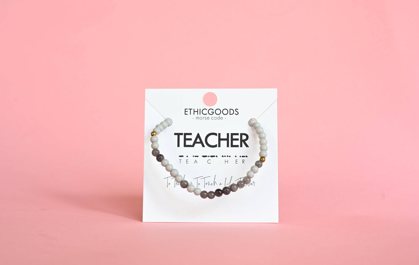 Morse Code Bracelet | TEACHER: Light Grey & Smoke  ETHICGOODS   